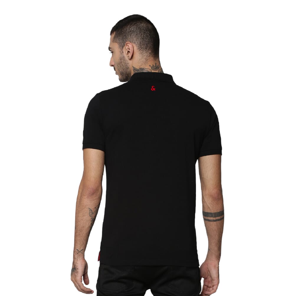 Jack&Jones Plain Polo T-Shirt-Black